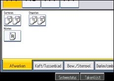 Schermafbeelding bedieningspaneel