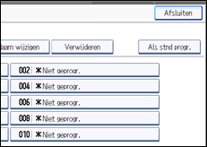 Schermafbeelding bedieningspaneel