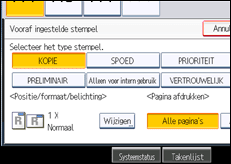 Schermafbeelding bedieningspaneel