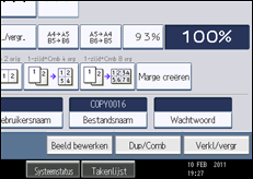 Schermafbeelding bedieningspaneel