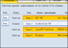 Schermafbeelding Bedieningspaneel