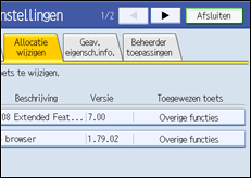 Schermafbeelding Bedieningspaneel