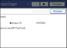 Schermafbeelding Bedieningspaneel