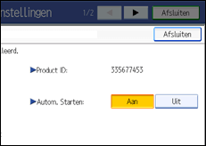 Schermafbeelding Bedieningspaneel