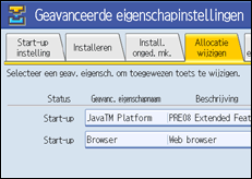 Schermafbeelding Bedieningspaneel