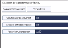 Schermafbeelding bedieningspaneel