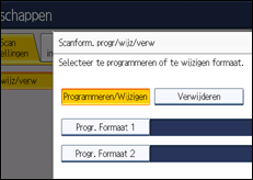 Schermafbeelding bedieningspaneel
