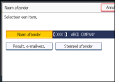 Schermafbeelding bedieningspaneel