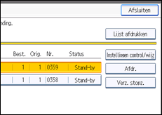 Schermafbeelding bedieningspaneel