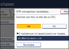 Schermafbeelding bedieningspaneel