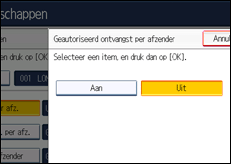 Schermafbeelding bedieningspaneel