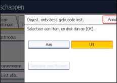 Schermafbeelding bedieningspaneel