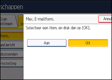 Schermafbeelding bedieningspaneel