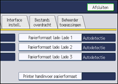 Schermafbeelding bedieningspaneel