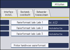 Schermafbeelding bedieningspaneel