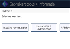 Schermafbeelding bedieningspaneel