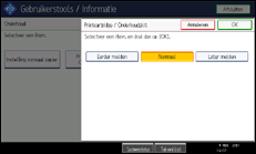 Schermafbeelding bedieningspaneel