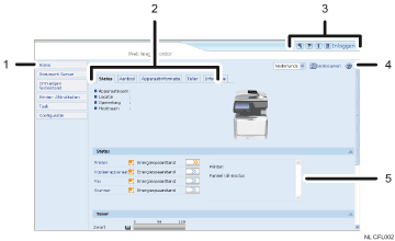 Schermafbeelding van internetbrowser (afbeelding met genummerde items)