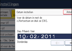 Schermafbeelding bedieningspaneel