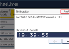 Schermafbeelding bedieningspaneel