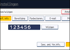 Schermafbeelding bedieningspaneel