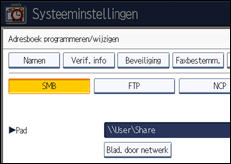 Schermafbeelding bedieningspaneel