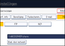 Schermafbeelding bedieningspaneel