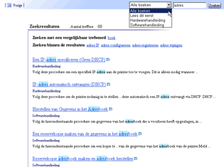 Weergave zoekresultaten