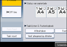 Schermafbeelding bedieningspaneel