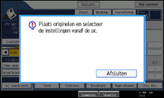 Schermafbeelding bedieningspaneel