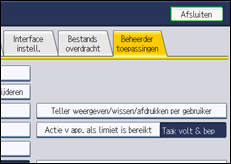 Schermafbeelding bedieningspaneel