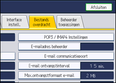 Schermafbeelding bedieningspaneel