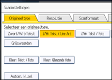 Schermafbeelding bedieningspaneel