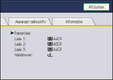 Schermafbeelding bedieningspaneel