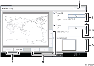 Skjermbildeillustrasjon av brukerpanelet med nummererte bildetekster