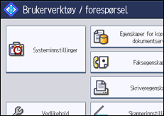 Illustrasjon av betjeningspanel