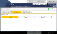 Illustrasjon av betjeningspanel