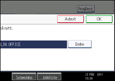 Illustrasjon av betjeningspanel