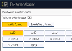 Illustrasjon av betjeningspanel