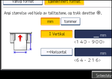 Illustrasjon av betjeningspanel