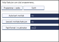 Illustrasjon av betjeningspanel