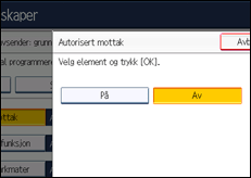 Illustrasjon av betjeningspanel