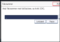 Illustrasjon av betjeningspanel