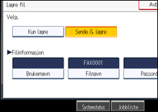 Illustrasjon av betjeningspanel