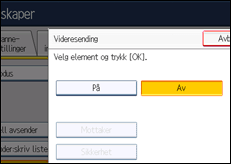 Illustrasjon av betjeningspanel
