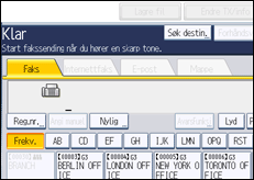 Illustrasjon av betjeningspanel