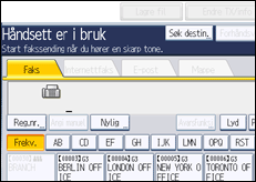 Illustrasjon av betjeningspanel