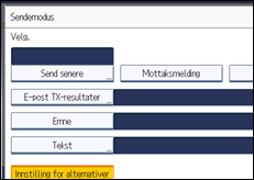 Illustrasjon av betjeningspanel