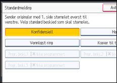 Illustrasjon av betjeningspanel
