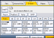 Illustrasjon av betjeningspanel